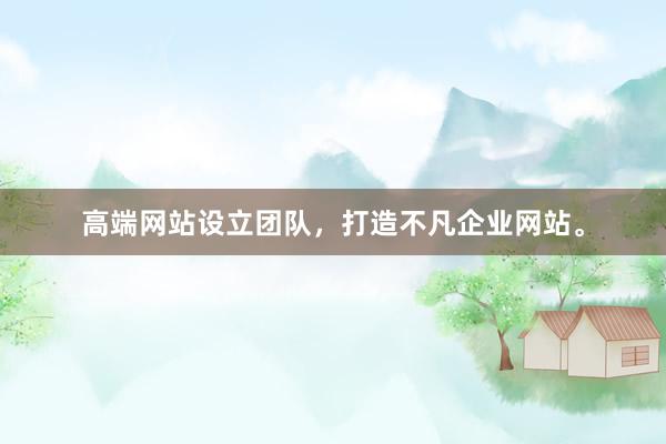 高端网站设立团队，打造不凡企业网站。